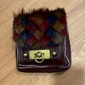 Anna Sui x Frye Cameron Mini calf hair crossbody - burgundy multi